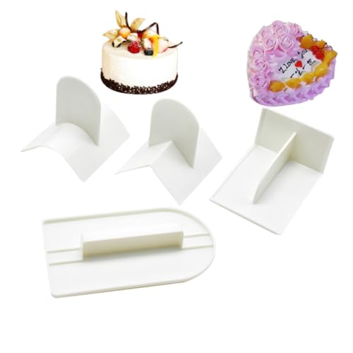 FUNOMOCYA 4 pièces Set de Lisseurs de Fondant pour Gâteau Plastique Alimentaire Outils de Pâtisserie pour et Décorer Surfaces Angles et Bords Spatules de Modelage Polyvalentes