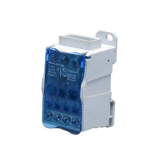 Orno LZ-8200/500 Bloque de Distribucion - Caja Distribucion Electrica - de riel DIN con Cubierta Transparente 500A