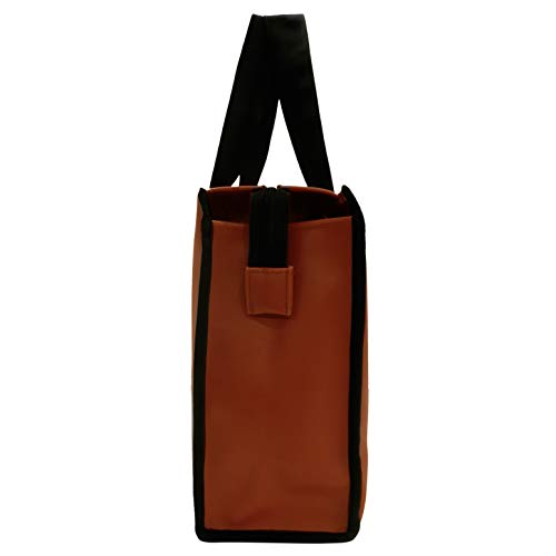 Image of Fabric Multifunctional Lunch Tiffin Food Tote Shopping Bag For Casual Office Men Women /Water And Oil Proof /X Large, Brown (Polyurethane), 11 liter