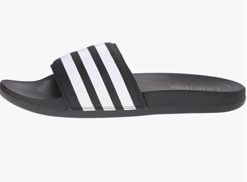 Image of adidas Unisex, Adilette Comfort Slides, Black /White /Black 5, 8, Medium