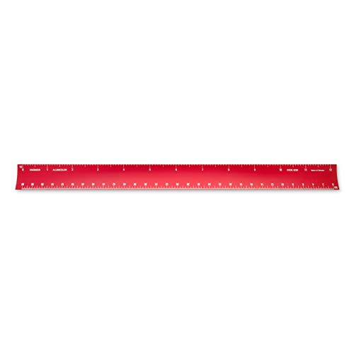 Alumicolor 12-Inch Aluminum Engineer Hollow Scale For School, Office, Art And Drafting, 12In, Red #TOP2