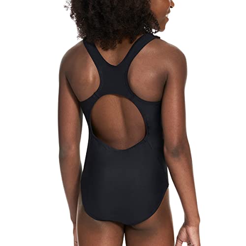 PUMA Girls Sizes 7-16 Solid Logo Racerback One Piece Swim Bathing Suit (X-Large) Black2