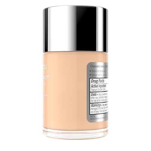 Neutrogena Healthy Skin Liquid Foundation Makeup with Broad Spectrum SPF 20 Sunscreen, Lightweight, Medium Coverage Makeup with Sunscreen and Pro-Vitamin B5, Classic Ivory 160C, 1 fl. oz - Image 4