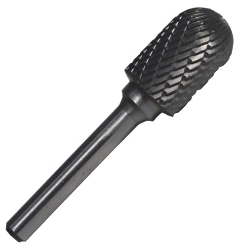 Image of Drill America SC-7 Carbide Burr /Rotary File Cylindrical Radius-End Double Cut for Die Grinder 3 /4 inch Dia. x 1 inch Cut Length with 1 /4 inch Shank and 2-3 /4 inch Overall Length, DUL Series