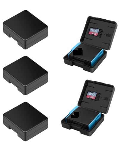 Besvalo Pack of 5 Protective Storage Case Compatible with Battery of Gopro Hero 5/6/7/8/9/10/11/12/13 Black Cameras, Multifunctional Battery Case Organizer Boxes with Memory Card Slot