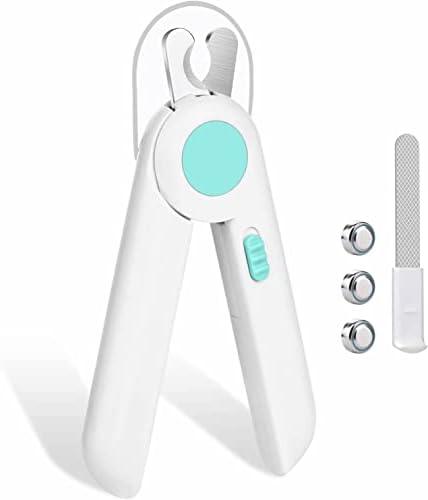 Pet Dog Cat Nail Clippers, Dog Nail Trimmers for Small Animals with LED Lights, Professional Beauty Care Tools, Avoid Excessive Cutting, Suitable for Tiny Dog Cat Rabbit Bird Puppy Kitten (Large Blue)
