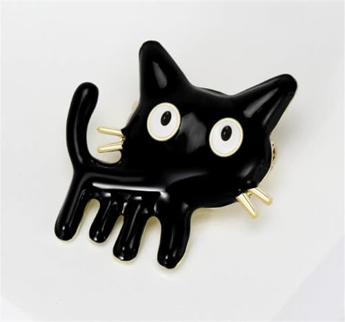 Image of Lovely Enamel Cat Brooch Black Pet Animal Badge Party Casual Brooch Collar Pin Lapel Pin Decorative Brooch Jewelry Gift