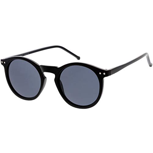 zeroUV - Vintage Retro Horn Rimmed Round Circle Sunglasses with P3 Keyhole Bridge