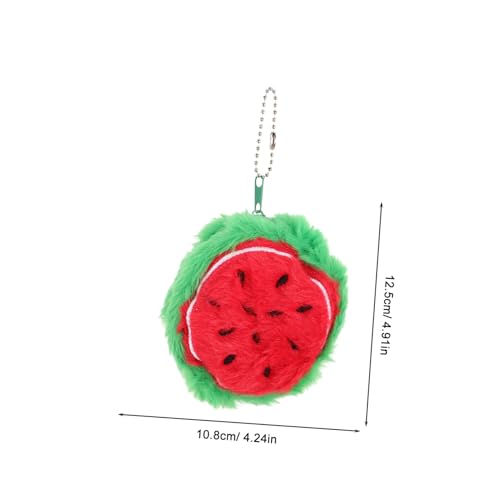 BESTYASH Cute Fruit Wallet for Girls Watermelon Plush Coin Purse Keychain Kawaii Wallet for Boys and Girls Backpack Charm Holder2