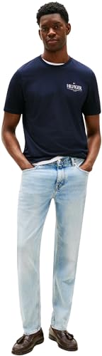 Tommy Hilfiger Camiseta de Manga Corta Hombre Stack tee Regular Fit, Azul (Desert Sky), XL