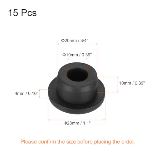 Image of MECCANIXITY 15pcs T-Shaped Silicone Plugs 20mm 3 /4 Inch Dia Snap in Plug Hole Seal Cover Round Rubber Stopper for Kitchen Rubber Bulkheads Waterproof Sealing Plugs Black