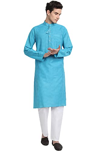 SKAVIJ Uomo Tunica Cotone Kurta Pigiama Set