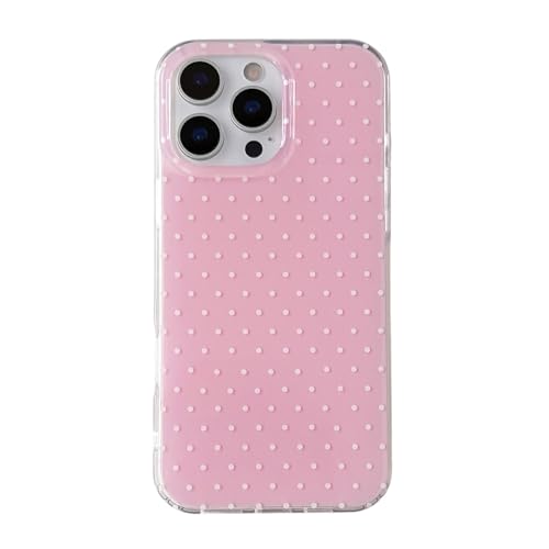 Étui iPhone 12 Pro Max silicone protection rose motif pois pour fille femme