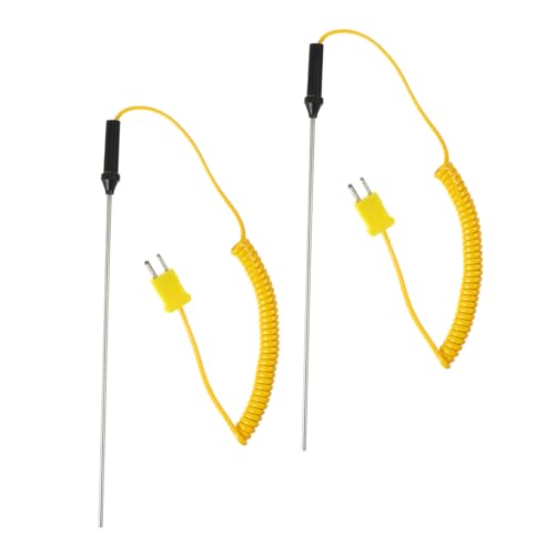 Veemoon Sonda de Temperatura Tipo K 200mm de Acero Inoxidable 2 Piezas, Termopar Industrial para Medición Precisa en Superficies y Altas Temperaturas, Sensor para Control Térmico en Campo