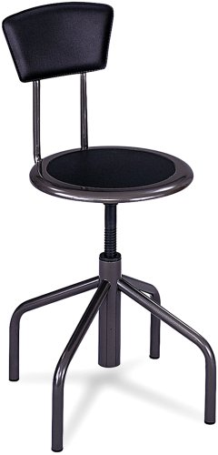 Safco Products Diesel Low Base Stool with Back, Pewter
