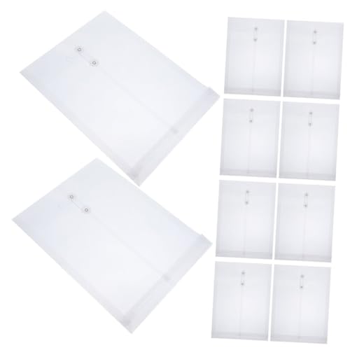 LOLIPPYY 12個 透明防水ファイルポケット 強化ロープ留め付き 書類整理用オフィス用品 ファイル収納ケース 学生 ビジネス用