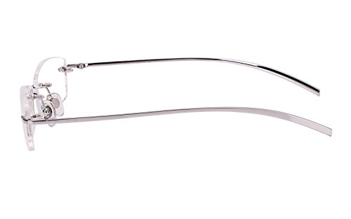 Image of Agstum Pure Titanium Rimless Glasses Prescription Eyeglasses Rx (Silver