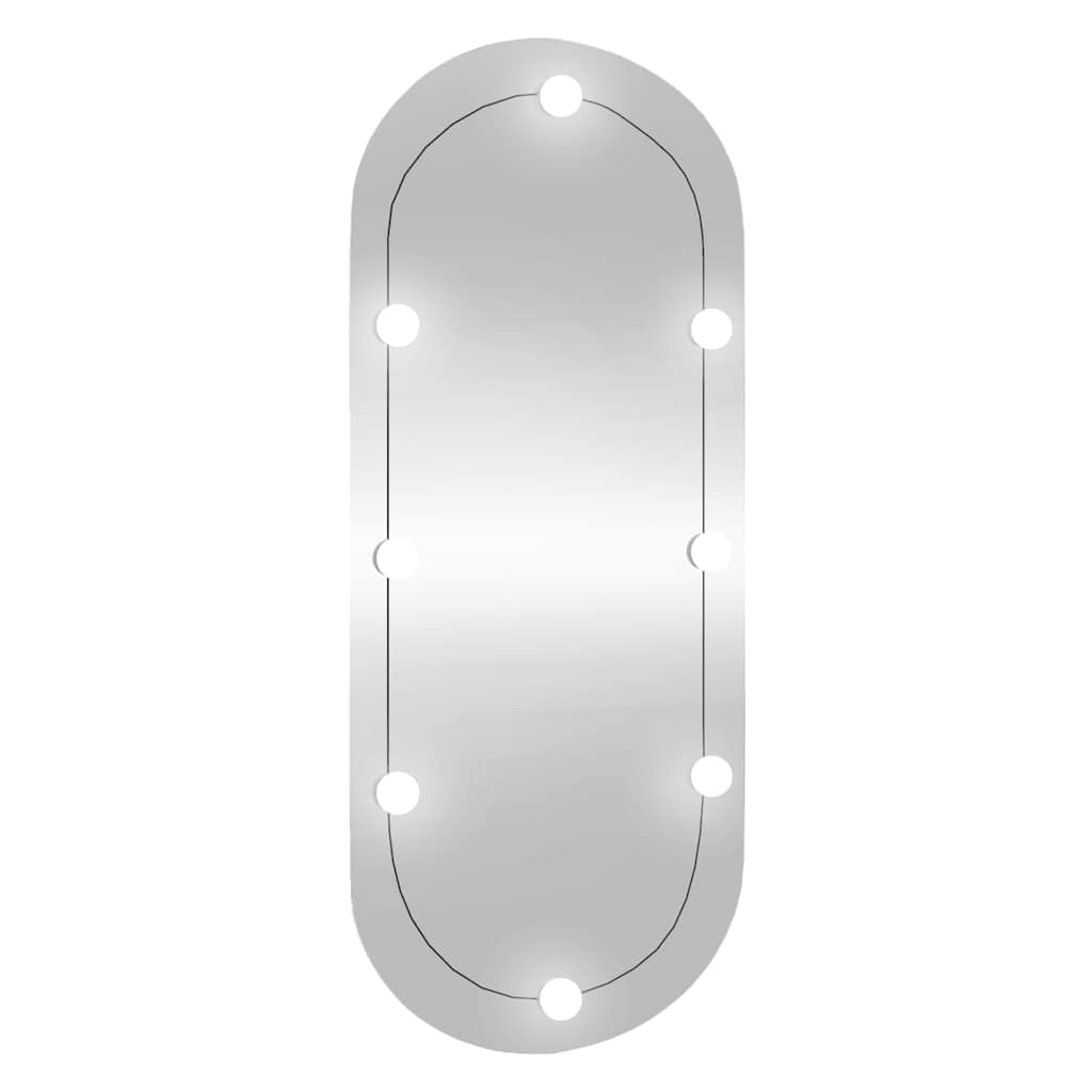 KGHFDVB Oval Wall Mirror with LED Lights 45x100 cm, Glass Vanity Mirror with USB Interface and Color Modes for Bedroom, Hallway, Bathroom