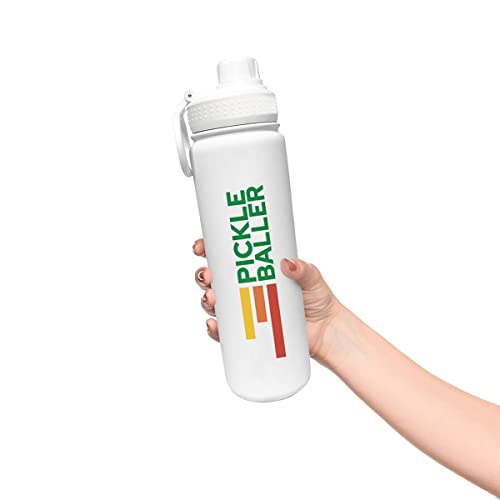Super Fly Goods Pickle Baller Sports Water Bottle - Pickleball Insulated Stainless Insulated - Double Walled - 10 Hours Cold & 6 Hours Hot - Reusable Metal Water Bottle - Leak Proof - 1 Count #TOP6