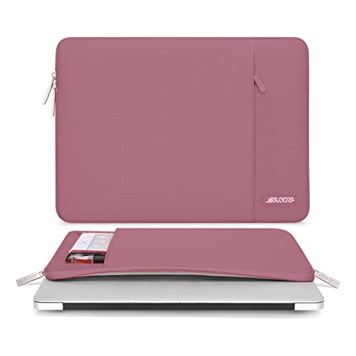 Image of MOSISO Laptop Case 13 inch, 13 inch Laptop Sleeve Compatible with MacBook Air M4 M3 M2 M1 2025-2018 / Pro M2 M1 2025-2016, Polyester Vertical Computer Sleeve Bag with Pocket, Dusty Rose