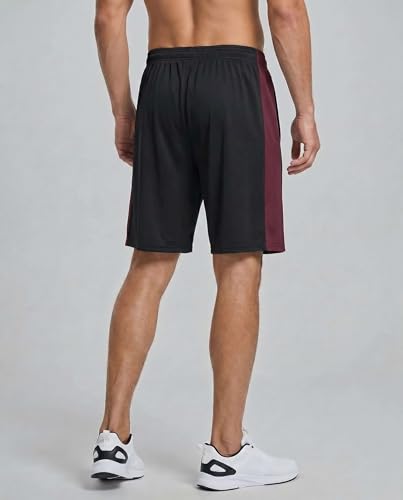 Image of Real Essentials Men's 5 Pack: 9 inch Dry-Fit Shorts - Athletic Gym, Workout, Basketball, Running, Casual Lounge Active Pockets