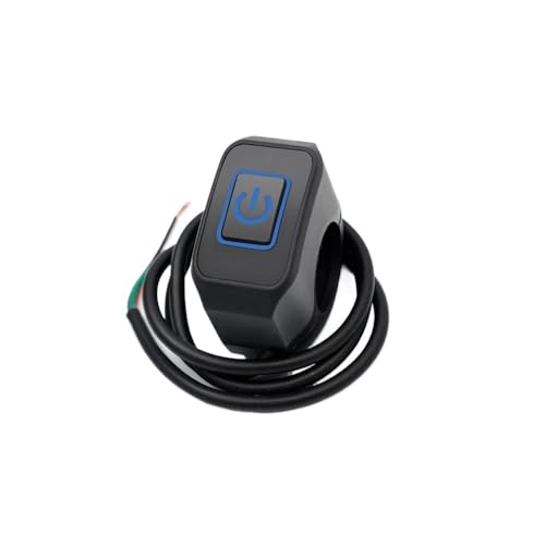 Interruptor de moto para sustituir mandos defectuosos con luz LED azul de manillar
