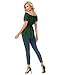 Renaissance Shirt Women Peasant Blouses for Women Corset Tops Dark Green M