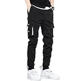 カーゴパンツ メンズ パンツ 九分丈 8部丈 ロングパンツ 6ポケット 作業ズボン ワークマン 調整紐 綿 細身 春夏秋冬 ブラック JY0527-1912-BLACK-5XL-6XL