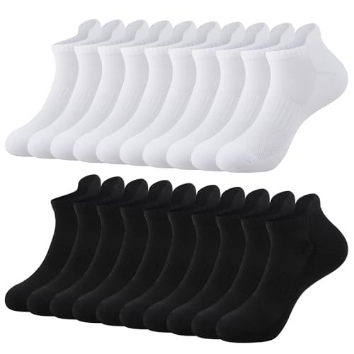 JOYNÉE Mens Ankle Athletic Socks for Men Running Tab Low Cut Socks 6 Pairs Sports Workout Socks,Sock Size 10-13