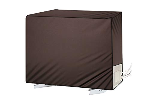 Image of Stylista Split ac cover for indoor and outdoor unit of 2 ton ac waterproof and dustproof Beige leaves and floral pattern