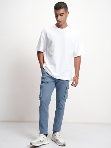 Image of Highlander Men's Tapered Fit Cargo Trousers| Stylish & Comfortable for Casual, Travel & Active Wear | Trouser for Men | Men Trousersn