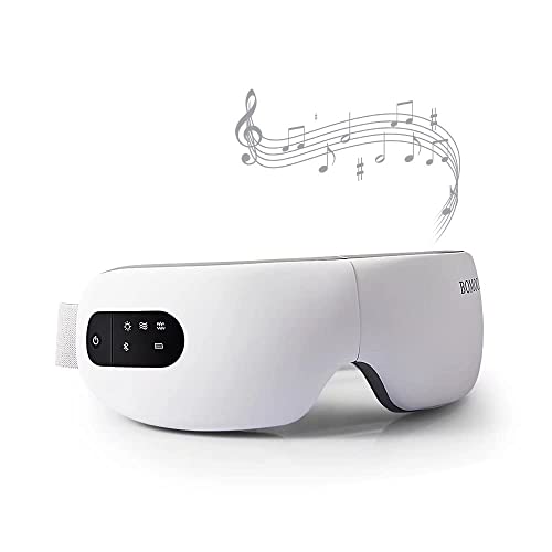 BOMOCO Eye Massager with Heat and Vibration, AI Intelligent Voice Control Relaxation Gifts for Women Men Rechargeable Intelligent Eye Mask