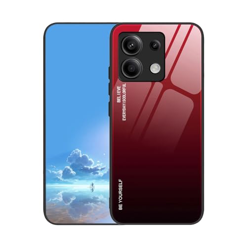 ¿Vale la pena el POCO X6 5G? ¡Te sorprenderá! Además de oferta por 178 euros 13 UPLAI Funda para Xiaomi Poco X6 5G, Ultra Delgado Degradado de Color Vidrio Templado Antigolpes Carcasa, Silicona TPU Suave Elegante Estuche Caso.Negro Rojo