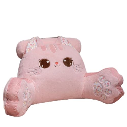 Reading Pillow for Sitting in Bed Adult Cute Bedside Cushion Detachable Neck Roll Pillows with Arms Washable Cover Backrest Back Support Chair Pillow Lumbar Support for Watching TV Reading