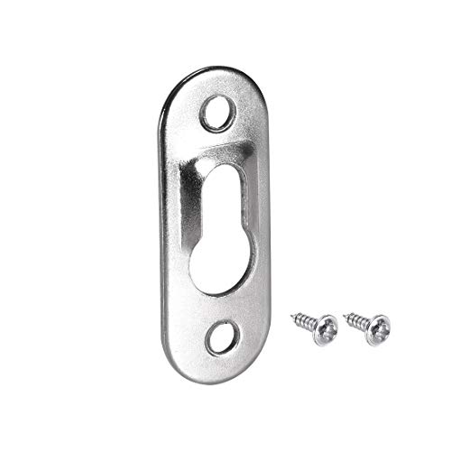 Image of uxcell Keyhole Hanging Plate, 42mm x 16mm Single Hole Hook for Picture Frames with Screws, 30 Pcs (Silver)