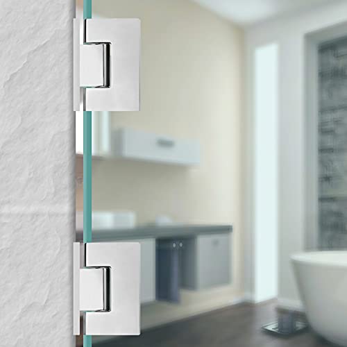 2Pcs 90 Degree Glass Door Hinges, Red Saturn Shower Doors Hinge Replacement Part, Copper Core Bright Chrome Bathroom Clip For 8-10Mm Toughened Glass #TOP5