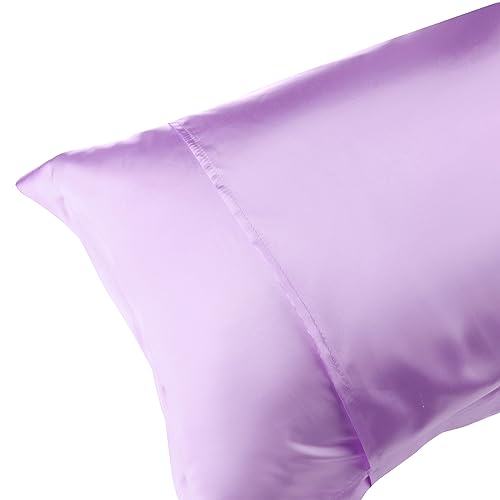uxcell Satin Pillowcase for Hair and Skin Soft and Smooth Set of 2 with Envelope Closure, Gifts for Friends Purple Queen (51x76cm) - Image 2