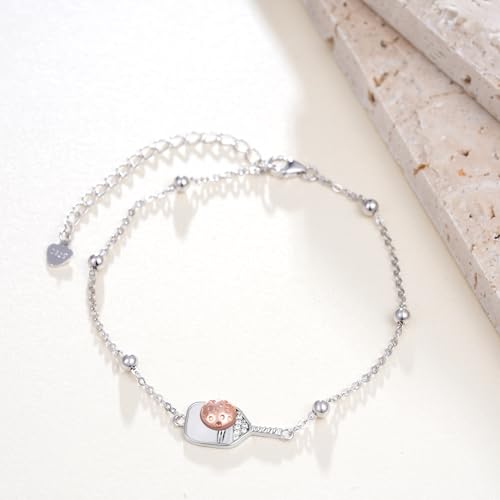 Pickleball Bracelet 925 Sterling Silver Sport Bracelet Pickleball Jewelry Gifts for Women2