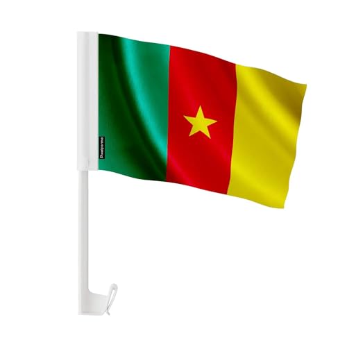 Drapeau Voiture Cameroun en Polyester pour Cortège de Mariage et Fêtes