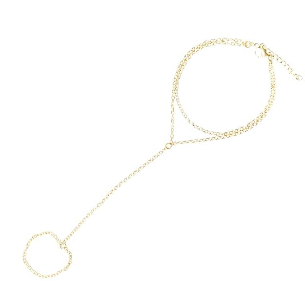 BOGOTAAdjustable Ring Bracelet Hand Chain Set for Women Trendy Finger Ring Bracelet Chain Jewelry Fashionable Hand Jewellery for Women Finger Bracelet Hand Harness thong HathPhool Hath Panja Gift