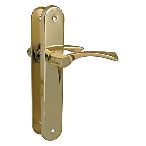 Amig, Juego de 2 Manillas de Placa Ovalada de Acero y Tirador de Zamak para Puertas de Paso de Interior Cover