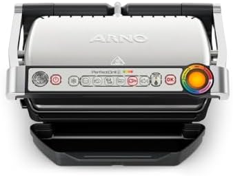 Grill Elétrico Arno Perfect Grill GP01, Inox, com 6 Programas, Fu...
