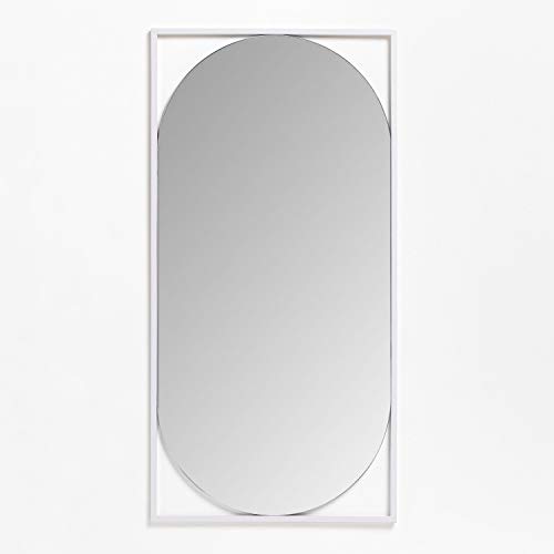 SKLUM Espejo de Pared Ovalado en Metal (80x40 cm) Kres Hierro Blanco - (Elige Color)