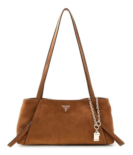 Sac à main GUESS Devon Shoulder Satchel en Cognac brun aux finitions premium