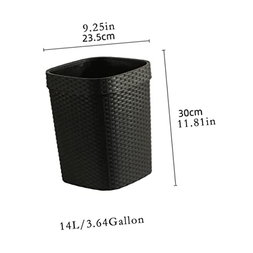 Bote de basura rectangular grande de plástico SOLUSTRE miniatura 2