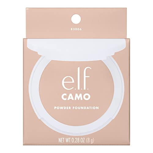 E.l.f. Camo Powder Foundation, Lightweight, Primer-Infused Buildable & Long-Lasting Medium-To-Full Coverage Foundation, Fair 125 C #TOP5