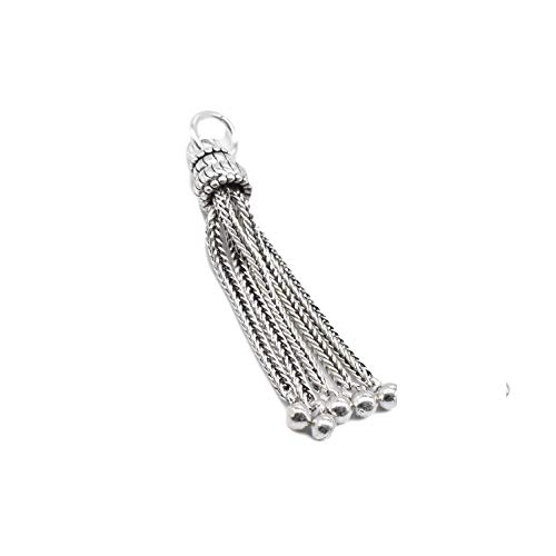 Chaîne en argent sterling avec pompons pour collier DIY en argent 925