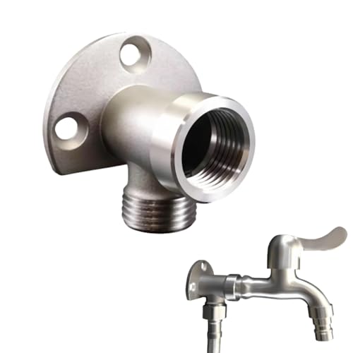Image of HASTHIP Bathroom Angle Valve Adapter, Wall Mounted Shower Hose Connector | Connects a Hand Shower Hose, Helps Reduce Awkward Routing, Stainless Steel Build, Check Thread Fit