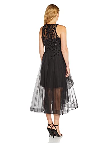 Image of Adrianna Papell Women's Halter Velvet Tulle Dress