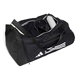 adidas Unisex Essentials 3-Stripes Duffel Bag, Black/White, One Size - Image 6